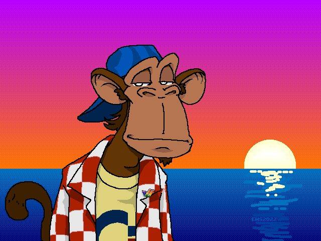"NFT-Monke"

Created entirely using Personal Paint 7 and drawn with a mouse. I originally offered this up for sale of the original NFT (Normal Floppy-disc Transcription) for a bargain price of $500,000, but with the market going downhill, I'm willing to go down to 100K now.